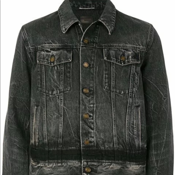 Saint Laurent Paris Distressed Denim Jacket Size L - Picture 1 of 8